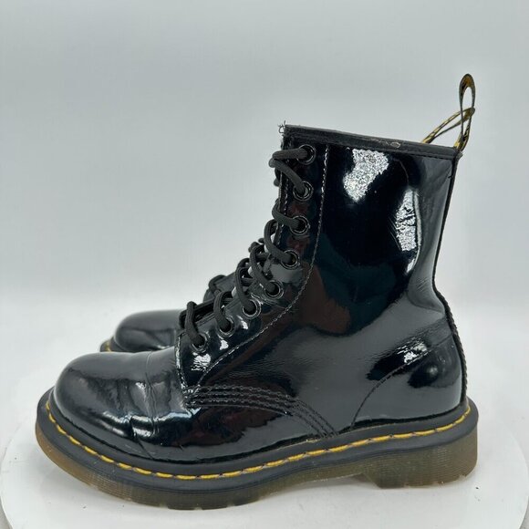 Dr. Martens Shoes - Dr. Martens Women Size 6 11821 Black Shiny Patent Leather 8 Hole Combat Boot